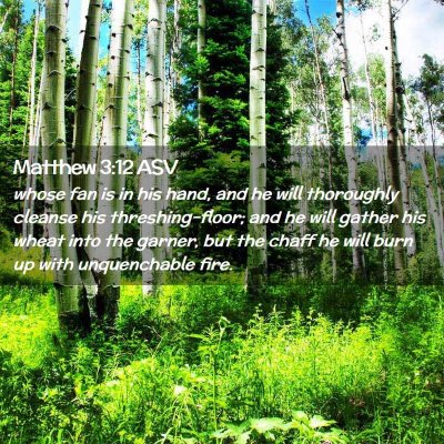 Picture 02 - Matthew 3:12 ASV - whose fan is in his hand, and he will thoroughly - Bible Verse Picture