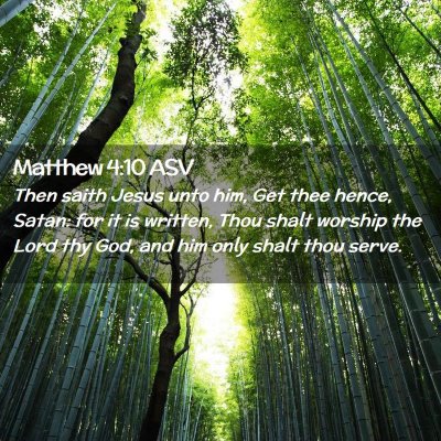 Picture 02 - Matthew 4:10 ASV - Then saith Jesus unto him, Get thee hence, Satan: - Bible Verse Picture
