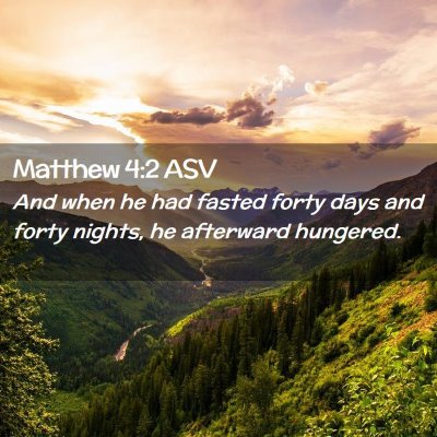Picture 02 - Matthew 4:2 ASV - And when he had fasted forty days and forty - Bible Verse Picture