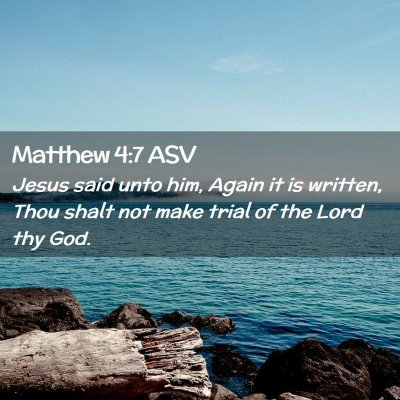 Picture 02 - Matthew 4:7 ASV - Jesus said unto him, Again it is written, Thou - Bible Verse Picture