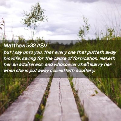 Picture 02 - Matthew 5:32 ASV - but I say unto you, that every one that putteth - Bible Verse Picture