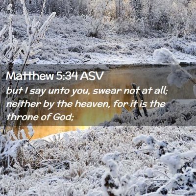 Picture 02 - Matthew 5:34 ASV - but I say unto you, swear not at all; neither by - Bible Verse Picture