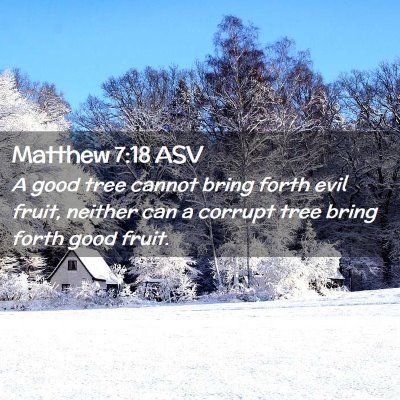 Picture 02 - Matthew 7:18 ASV - A good tree cannot bring forth evil fruit, - Bible Verse Picture