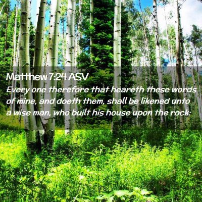 Picture 02 - Matthew 7:24 ASV - Every one therefore that heareth these words of - Bible Verse Picture