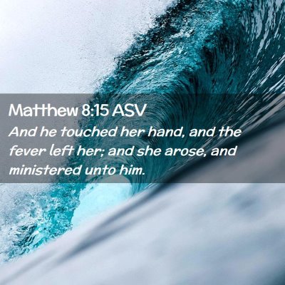 Picture 02 - Matthew 8:15 ASV - And he touched her hand, and the fever left her; - Bible Verse Picture