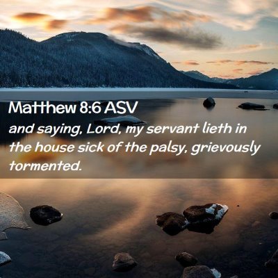 Picture 02 - Matthew 8:6 ASV - and saying, Lord, my servant lieth in the house - Bible Verse Picture