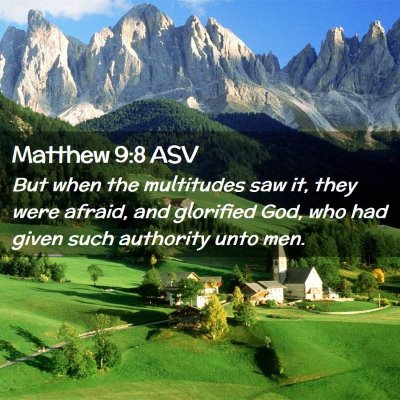 Picture 02 - Matthew 9:8 ASV - But when the multitudes saw it, they were afraid, - Bible Verse Picture