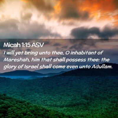 Picture 02 - Micah 1:15 ASV - I will yet bring unto thee, O inhabitant of - Bible Verse Picture