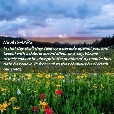 Picture 02 - Micah 2:4 ASV - In that day shall they take up a parable against - Bible Verse Picture