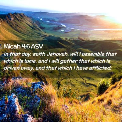 Picture 02 - Micah 4:6 ASV - In that day, saith Jehovah, will I assemble that - Bible Verse Picture