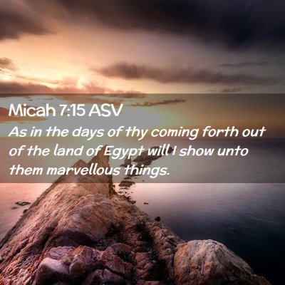 Picture 02 - Micah 7:15 ASV - As in the days of thy coming forth out of the - Bible Verse Picture