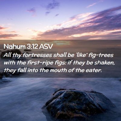 Picture 02 - Nahum 3:12 ASV - All thy fortresses shall be `like' fig-trees with - Bible Verse Picture