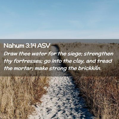 Picture 02 - Nahum 3:14 ASV - Draw thee water for the siege; strengthen thy - Bible Verse Picture