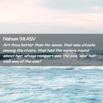 Picture 02 - Nahum 3:8 ASV - Art thou better than No-amon, that was situate - Bible Verse Picture