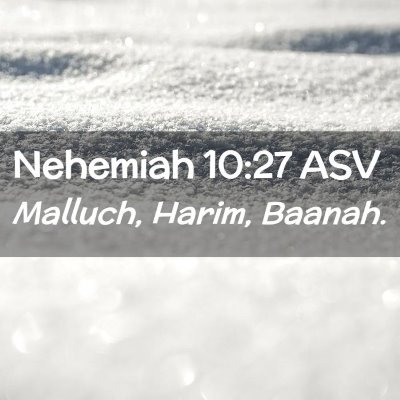 Picture 02 - Nehemiah 10:27 ASV - Malluch, Harim, - Bible Verse Picture