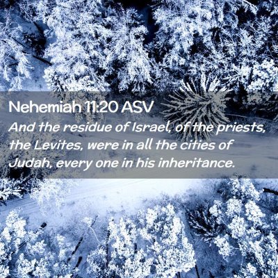 Picture 02 - Nehemiah 11:20 ASV - And the residue of Israel, of the priests, the - Bible Verse Picture