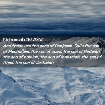 Picture 02 - Nehemiah 11:7 ASV - And these are the sons of Benjamin: Sallu the son - Bible Verse Picture