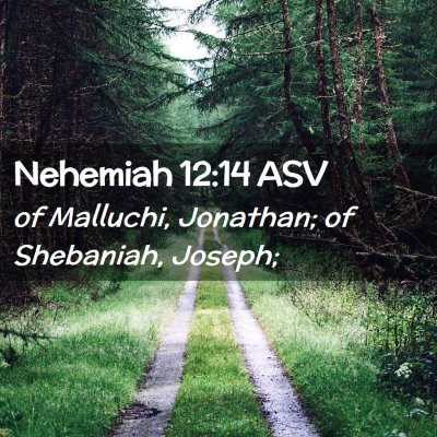 Picture 02 - Nehemiah 12:14 ASV - of Malluchi, Jonathan; of Shebaniah, - Bible Verse Picture