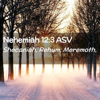 Picture 02 - Nehemiah 12:3 ASV - Shecaniah, Rehum, - Bible Verse Picture
