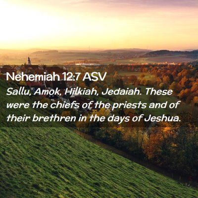 Picture 02 - Nehemiah 12:7 ASV - Sallu, Amok, Hilkiah, Jedaiah. These were the - Bible Verse Picture