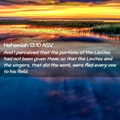Picture 02 - Nehemiah 13:10 ASV - And I perceived that the portions of the Levites - Bible Verse Picture