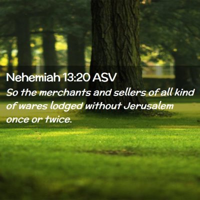 Picture 02 - Nehemiah 13:20 ASV - So the merchants and sellers of all kind of wares - Bible Verse Picture
