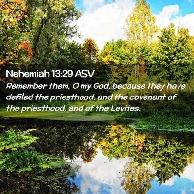 Picture 02 - Nehemiah 13:29 ASV - Remember them, O my God, because they have - Bible Verse Picture