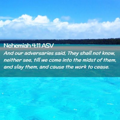 Picture 02 - Nehemiah 4:11 ASV - And our adversaries said, They shall not know, - Bible Verse Picture