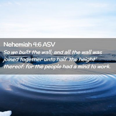 Picture 02 - Nehemiah 4:6 ASV - So we built the wall; and all the wall was joined - Bible Verse Picture