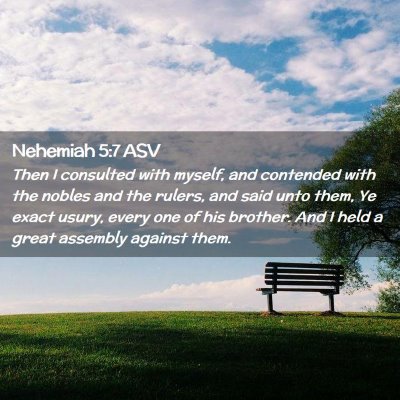 Picture 02 - Nehemiah 5:7 ASV - Then I consulted with myself, and contended with - Bible Verse Picture