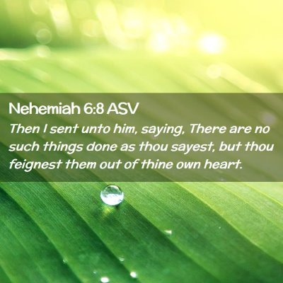 Picture 02 - Nehemiah 6:8 ASV - Then I sent unto him, saying, There are no such - Bible Verse Picture