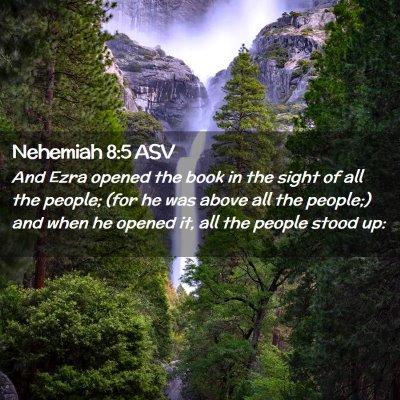Picture 02 - Nehemiah 8:5 ASV - And Ezra opened the book in the sight of all the - Bible Verse Picture