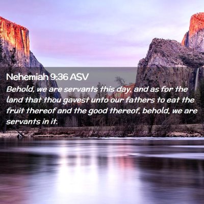 Picture 02 - Nehemiah 9:36 ASV - Behold, we are servants this day, and as for the - Bible Verse Picture
