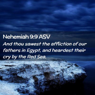 Picture 02 - Nehemiah 9:9 ASV - And thou sawest the affliction of our fathers in - Bible Verse Picture