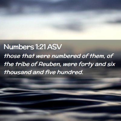 Picture 02 - Numbers 1:21 ASV - those that were numbered of them, of the tribe of - Bible Verse Picture