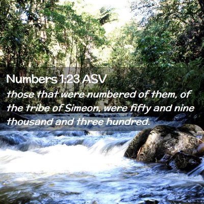 Picture 02 - Numbers 1:23 ASV - those that were numbered of them, of the tribe of - Bible Verse Picture