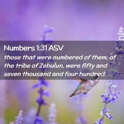 Picture 02 - Numbers 1:31 ASV - those that were numbered of them, of the tribe of - Bible Verse Picture
