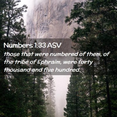 Picture 02 - Numbers 1:33 ASV - those that were numbered of them, of the tribe of - Bible Verse Picture