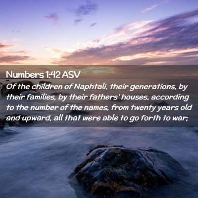 Picture 02 - Numbers 1:42 ASV - Of the children of Naphtali, their generations, - Bible Verse Picture