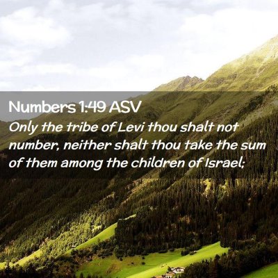 Picture 02 - Numbers 1:49 ASV - Only the tribe of Levi thou shalt not number, - Bible Verse Picture