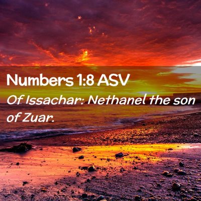 Picture 02 - Numbers 1:8 ASV - Of Issachar: Nethanel the son of - Bible Verse Picture