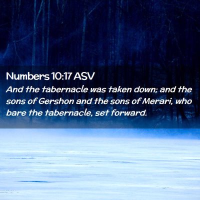 Picture 02 - Numbers 10:17 ASV - And the tabernacle was taken down; and the sons - Bible Verse Picture
