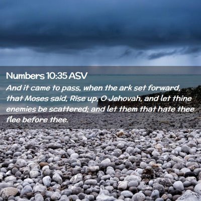 Picture 02 - Numbers 10:35 ASV - And it came to pass, when the ark set forward, - Bible Verse Picture