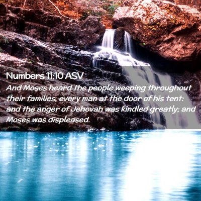 Picture 02 - Numbers 11:10 ASV - And Moses heard the people weeping throughout - Bible Verse Picture