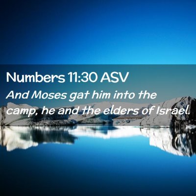 Picture 02 - Numbers 11:30 ASV - And Moses gat him into the camp, he and the - Bible Verse Picture