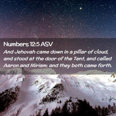 Picture 02 - Numbers 12:5 ASV - And Jehovah came down in a pillar of cloud, and - Bible Verse Picture