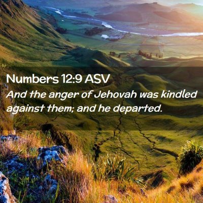 Picture 02 - Numbers 12:9 ASV - And the anger of Jehovah was kindled against - Bible Verse Picture