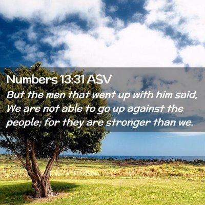 Picture 02 - Numbers 13:31 ASV - But the men that went up with him said, We are - Bible Verse Picture