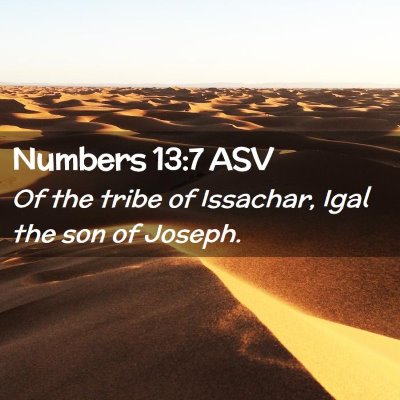 Picture 02 - Numbers 13:7 ASV - Of the tribe of Issachar, Igal the son of - Bible Verse Picture