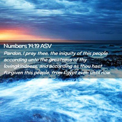 Picture 02 - Numbers 14:19 ASV - Pardon, I pray thee, the iniquity of this people - Bible Verse Picture